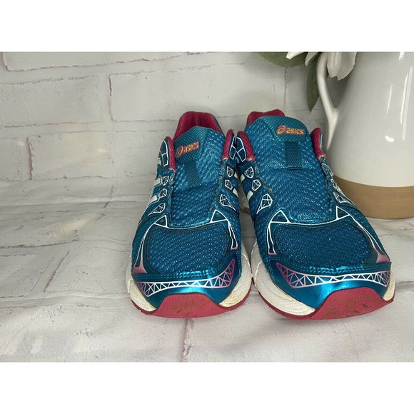 Asics Gel Exalt 2 Running Shoe Sneaker Women 9 Lightning Blue Pink Raspberry - Picture 5 of 7